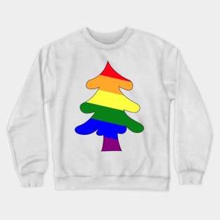 Gay rainbow Christmas tree. Xmas and new year celebration. Crewneck Sweatshirt